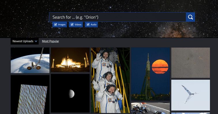 buscador de imágenes del universo de la NASA