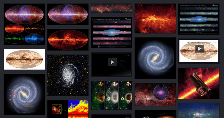 imagenes de la Via Lactea en el buscador de imagenes del universo de la NASA