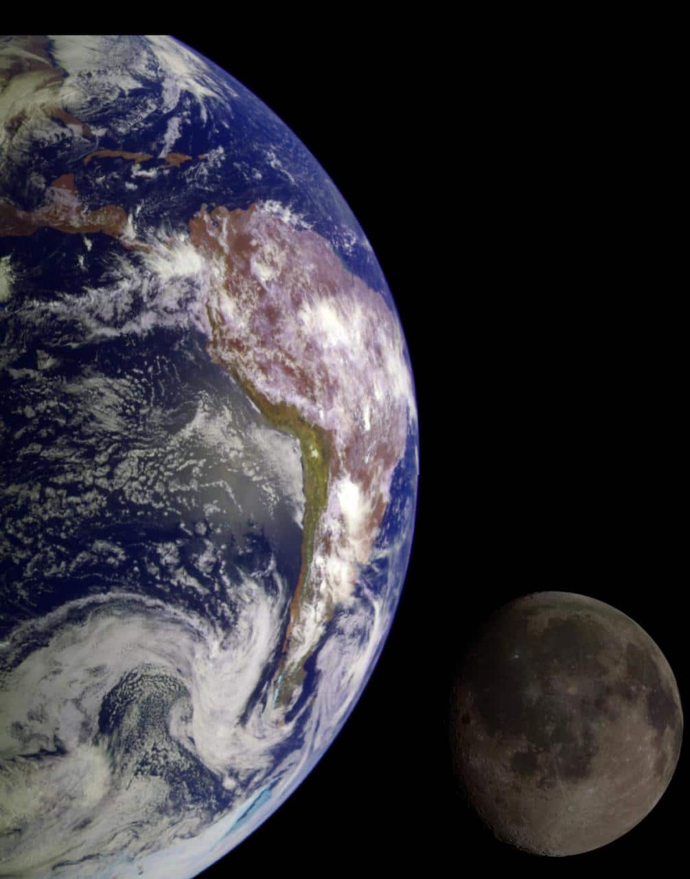 Foto del planeta Tierra y Luna