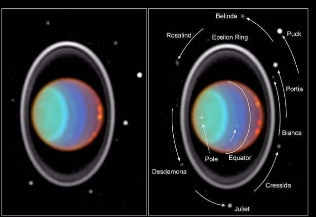 imagen de Urano tomada por el telescopio espacial Hubble