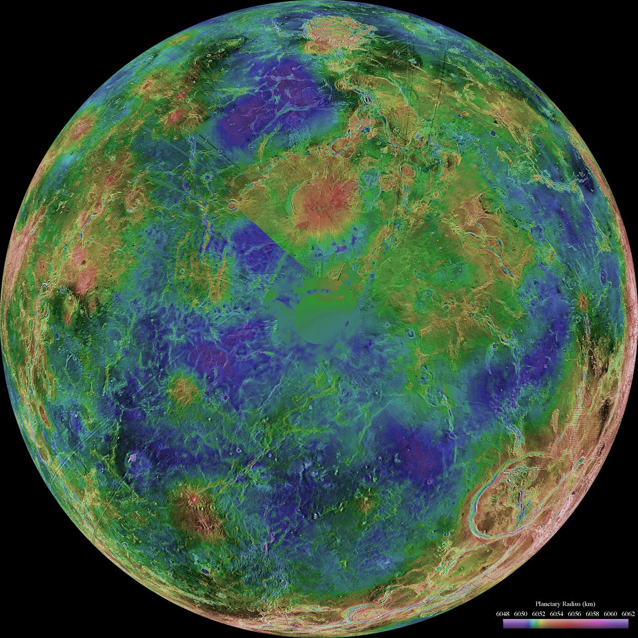 Imagen topográfica de Venus